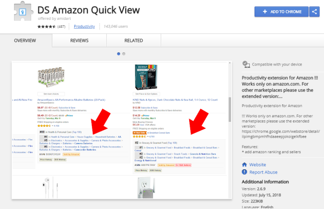 DS Amazon Quick View Amazon Extension