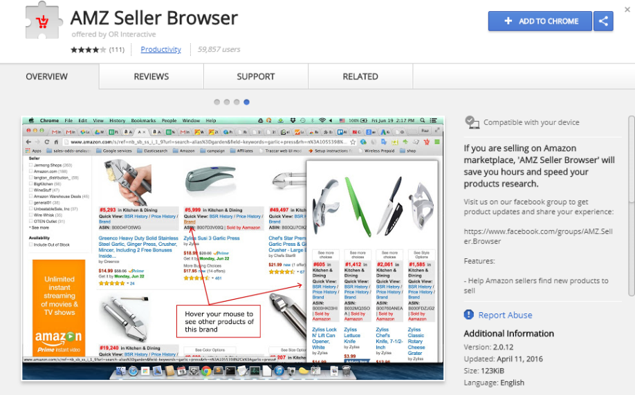 AMZ Seller Browser Amazon Extension