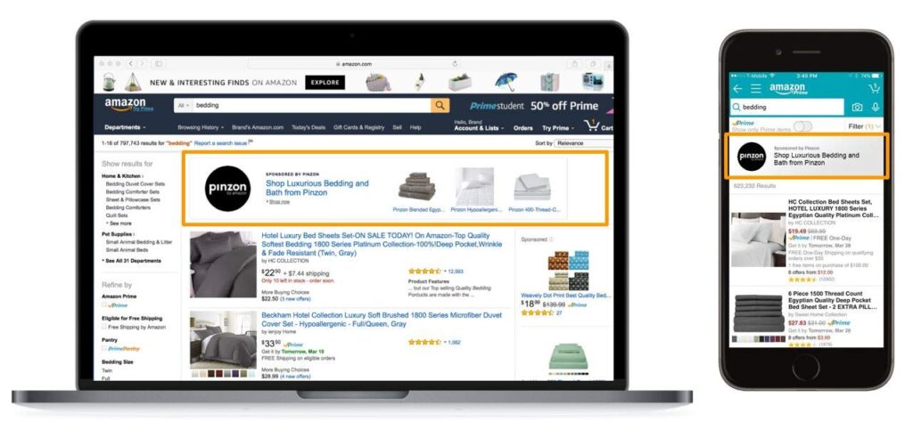 Sponsored ads to promote your listings on Amazon